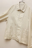 90–00's European label - linen drizzler type minimal jacket