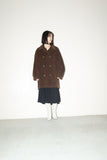 80's MARELLA - angora mixed wool middle coat in brown