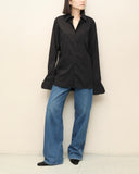 00's PRADA - curved cut dress shirt ①