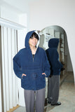80-90's ARMANI JEANS - indigo cotton dungaree fabric anorak top