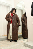 c90's German label - shearling maxi coat