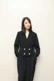 80's European label - rayon double & cropped jacket