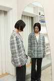 c80's European label - linen plaid jacket