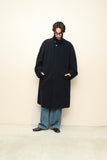 80's Italian label - wool 2-way neck minimal coat