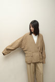 80's German label - linen/rayon constructive jacket