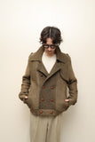 c70's French label - mohair knit double jacket