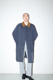 90-00's Allegri - leather switched collar, 2way-neck balmacaan coat