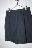c80's black tuck short trousers