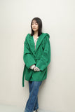 80-90's RAMOSPORT- hooded spring coat in kelly green