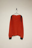 80's European label - silk pullover blouse in vermilion orange
