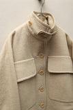 80's HERMES - wool architectural, big chest pocket jacket