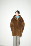 80-90's Italian label - faux-fur hooded coat