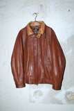 c90's Italian label - leather hi-neck blouson