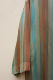 70-80's European label - rayon semi-sheer short sleeve stripe shirt