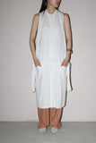 c80’s minor label - linen layered design sleeveless dress