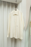 70s–80s YVES SAINT LAURENT PARIS - silk minimal dress shirt