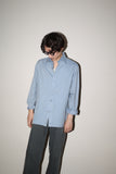 00-10's GUCCI (by TOM FORD?) - cotton side slit dress shirt / blue