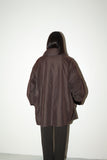 c90's RAMOSPORT -  layered design boa-liner coat in chocolate brown