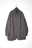 c90's CHRISTIAN AUJARD HOMME - mohair mixed wool zip-up hi-neck middle coat