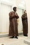 c90's German label - shearling maxi coat