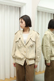 80's European label - cotton/linen military essence jacket