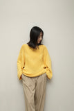 80s JIL SANDER - cotton flat pattern boat neck knit jumper