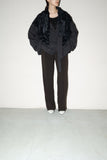 c2000's German label - faux fur attached deformed jacket