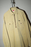 80-90's DIESEL - corduroy half-zip work shirt in sand beige