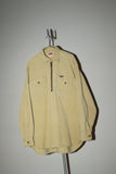 80-90's DIESEL - corduroy half-zip work shirt in sand beige