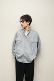 80s–90s European label - cotton constructive cutting shirt