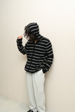 00's US label - cashmere knit zip-up hoodie