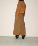 90-00’s Dries Van Noten -military detail wool front slit skirt