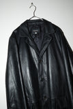00's European label - leather I line middle coat