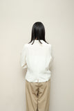 80-90s JIL SANDER- silk 2way neck blouse with diagonal flap pockets