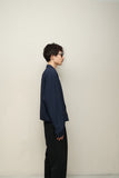 80-90's European label - rayon cropped double breasted jacket