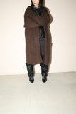 80's European label - mohair knit coat in chocolate
