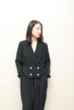 80's European label - rayon double & cropped jacket