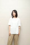 80's Per Spook - cotton asymmetrical front collar less blouse&nbsp;