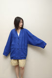 80's PENNYBLACK by Max Mara - linen kimono essence jacket in vivid blue