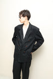 90s European label - ramie/cotton double breasted stripe jacket