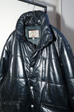 80-90’s ARMANI JEANS - leather hip-length padded jacket