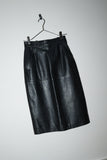 c80's European label - leather midi skirt