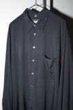 90-00's European label - solid rayon shirt