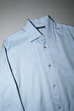 00-10's GUCCI (by TOM FORD?) - cotton side slit dress shirt / blue