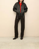 00's GIORGIO ARMANI - tuckless I line trousers in chocolate