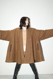 c80’s OAKS by GIANFRANCO FERRE - wool extra wide buttonless coat