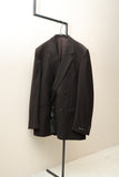 70-80's Italian label -wool double jacket in dark brown