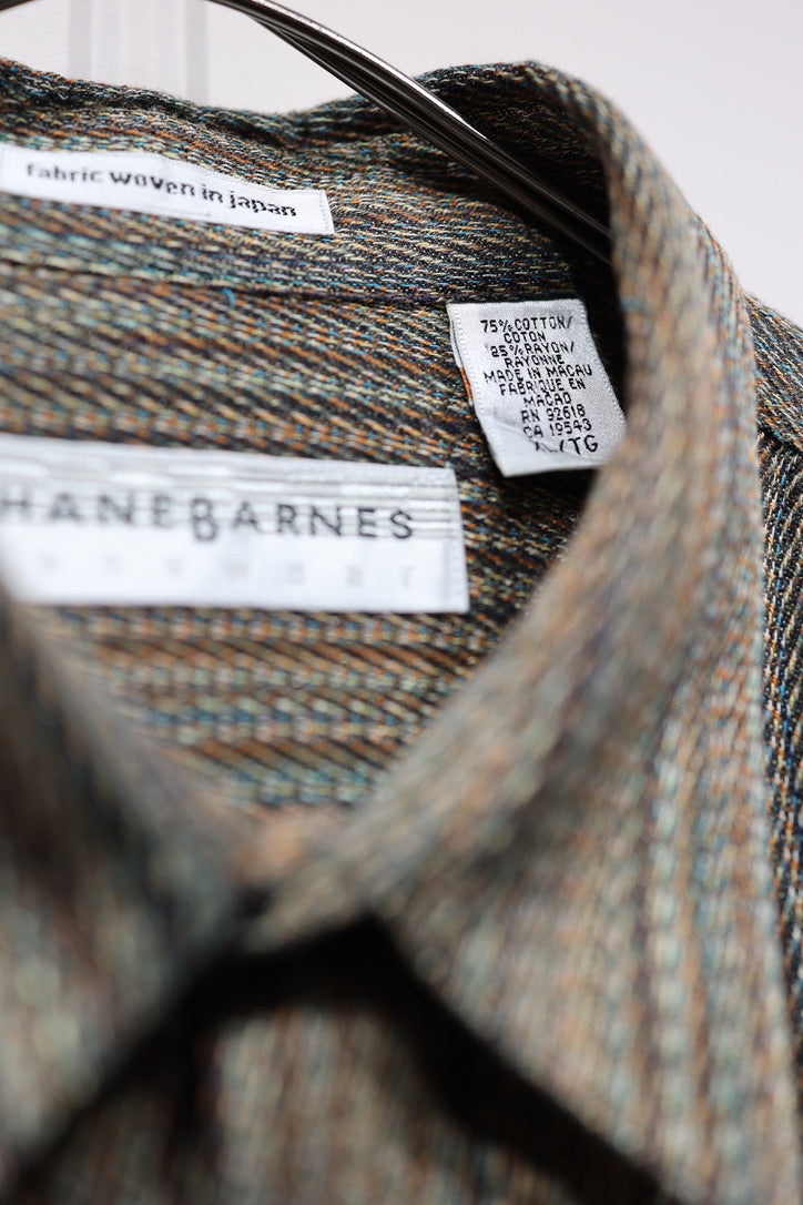 JHANE BARNES cotton×rayon psychedelic pattern shirt
