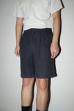 c80's black tuck short trousers