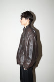 80's European label - oversize leather blouson